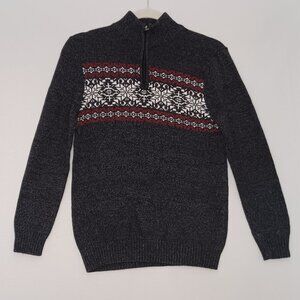 Women's Urban Pipeline 1/4 Zip Dark Grey Winter Snowflake Design Size Medium